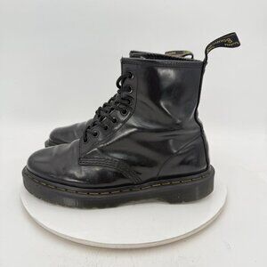 Dr. Martens Women 9 Men 8 Black Smooth Leather 8 Eye Oiled Resistant Combat Boot